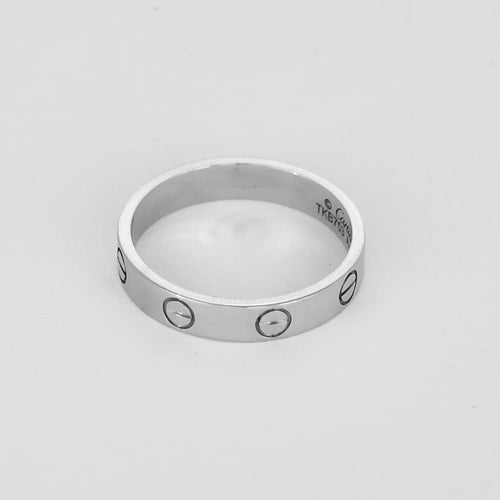 Bague 54 Cartier Love - Alliance en or blanc 18k, petit modèle 58 Facettes 58FC71