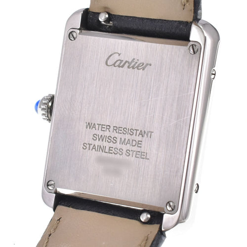 Montre Cartier - Montre Must de Cartier Tank à quartz en acier inoxydable et cuir 58 Facettes rnyyv2qzg4