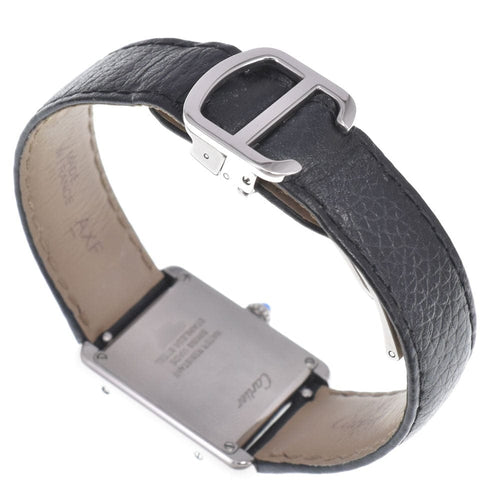 Montre Cartier - Montre Must de Cartier Tank à quartz en acier inoxydable et cuir 58 Facettes rnyyv2qzg4