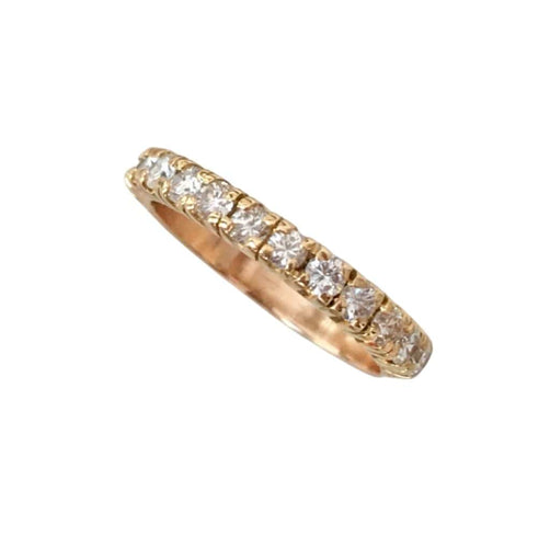 Bague 53 Bague demi-alliance américaine en or jaune et rose 18k, diamants 58 Facettes 309