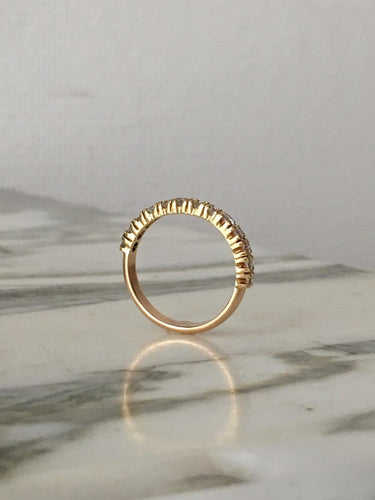 Bague 53 Bague demi-alliance américaine en or jaune et rose 18k, diamants 58 Facettes 309