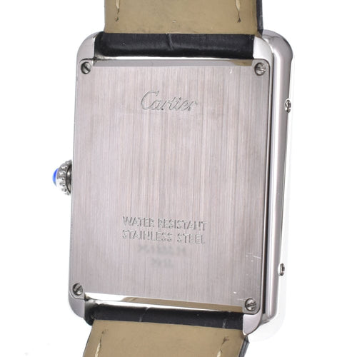 Montre Cartier Tank Solo - Montre à quartz en acier inoxydable et cuir 58 Facettes sz5tng50y8