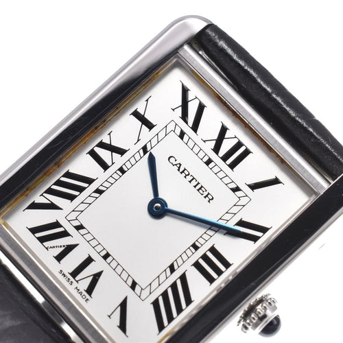 Montre Cartier Tank Solo - Montre à quartz en acier inoxydable et cuir 58 Facettes sz5tng50y8