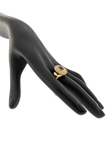 Bague 55 Bague cocktail en or jaune 18 carats, saphirs et diamants 58 Facettes A2126