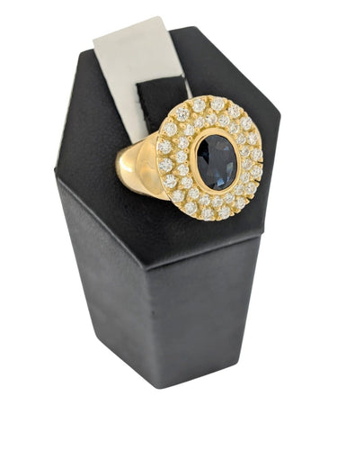 Bague 55 Bague cocktail en or jaune 18 carats, saphirs et diamants 58 Facettes A2126