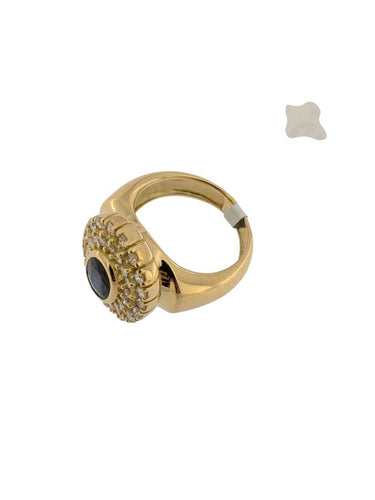 Bague 55 Bague cocktail en or jaune 18 carats, saphirs et diamants 58 Facettes A2126