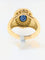 Bague 55 Bague cocktail en or jaune 18 carats, saphirs et diamants 58 Facettes A2126