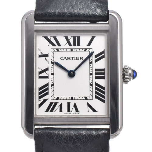 Montre Cartier - Montre Must de Cartier Tank à quartz, acier inoxydable et cuir 58 Facettes o7yozgp7s4