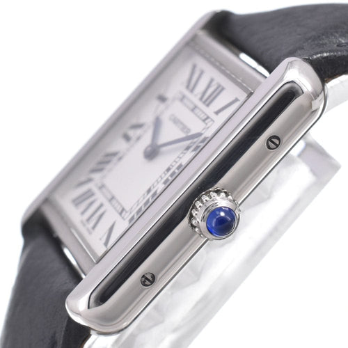 Montre Cartier - Montre Must de Cartier Tank à quartz, acier inoxydable et cuir 58 Facettes o7yozgp7s4