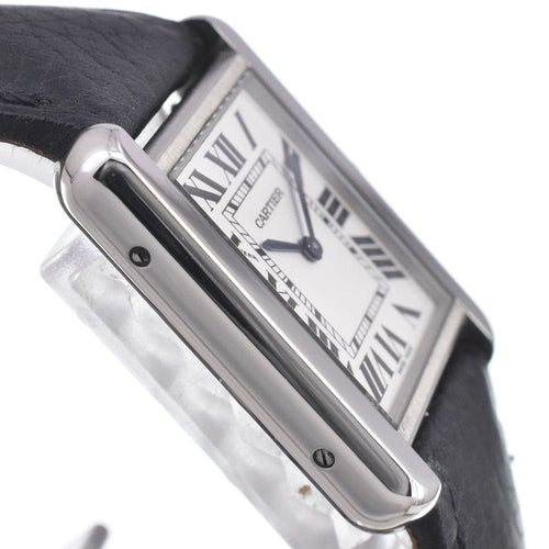 Montre Cartier - Montre Must de Cartier Tank à quartz, acier inoxydable et cuir 58 Facettes o7yozgp7s4