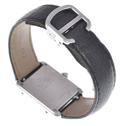 Montre Cartier - Montre Must de Cartier Tank à quartz, acier inoxydable et cuir 58 Facettes o7yozgp7s4