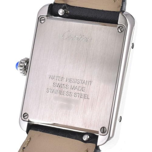 Montre Cartier - Montre Must de Cartier Tank à quartz, acier inoxydable et cuir 58 Facettes o7yozgp7s4