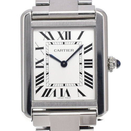 Montre Cartier - Montre Tank Solo à quartz en acier inoxydable et cuir 58 Facettes xz8bgvgbu1