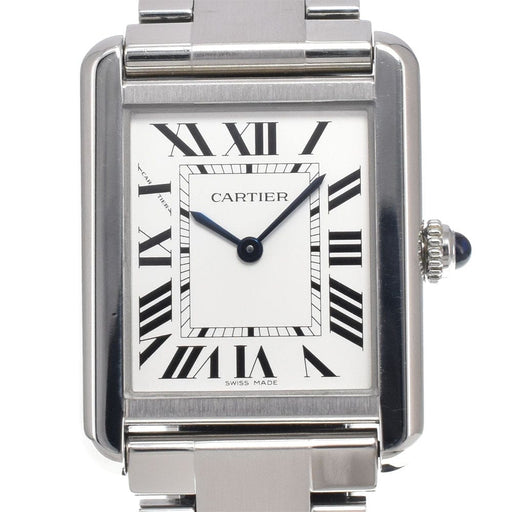 Montre Cartier - Montre Tank Solo à quartz en acier inoxydable et cuir 58 Facettes xz8bgvgbu1