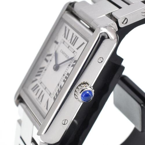 Montre Cartier - Montre Tank Solo à quartz en acier inoxydable et cuir 58 Facettes xz8bgvgbu1
