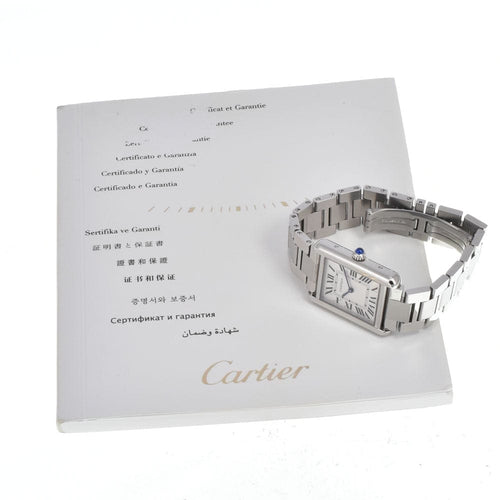 Montre Cartier - Montre Tank Solo à quartz en acier inoxydable et cuir 58 Facettes xz8bgvgbu1