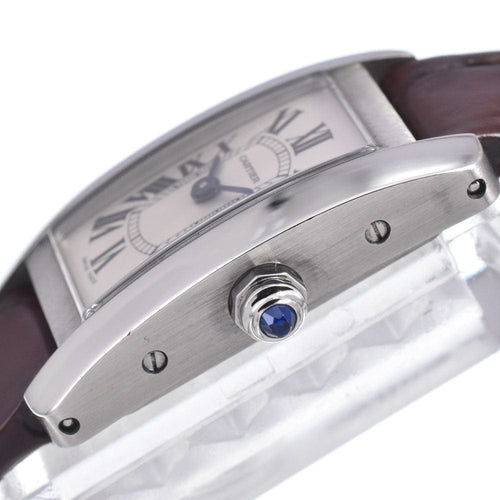 Montre Cartier - Montre Tank Mini à quartz en acier et cuir 58 Facettes oyhn21jl05