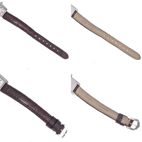 Montre Cartier - Montre Tank Mini à quartz en acier et cuir 58 Facettes oyhn21jl05
