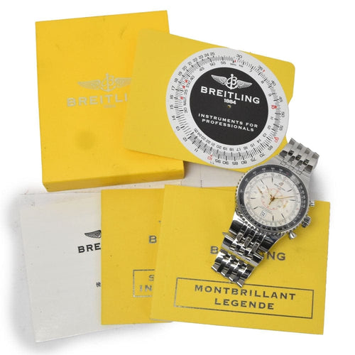 Montre Breitling - Montre Navitimer Montbrillant chronographe automatique en acier inoxydable et cuir 58 Facettes i25loxio88