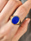 Bague 59.5 Bague chevalière en or jaune 18k avec lapis-lazuli 58 Facettes 310