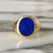 Bague 59.5 Bague chevalière en or jaune 18k avec lapis-lazuli 58 Facettes 310