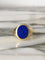 Bague 59.5 Bague chevalière en or jaune 18k avec lapis-lazuli 58 Facettes 310