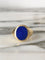 Bague 59.5 Bague chevalière en or jaune 18k avec lapis-lazuli 58 Facettes 310