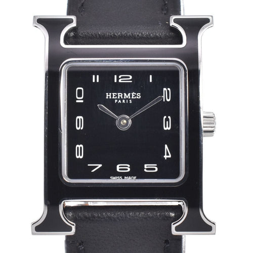 Montre Hermès - Montre Heure H à quartz en métal plaqué et cuir 58 Facettes nn5bskj36t