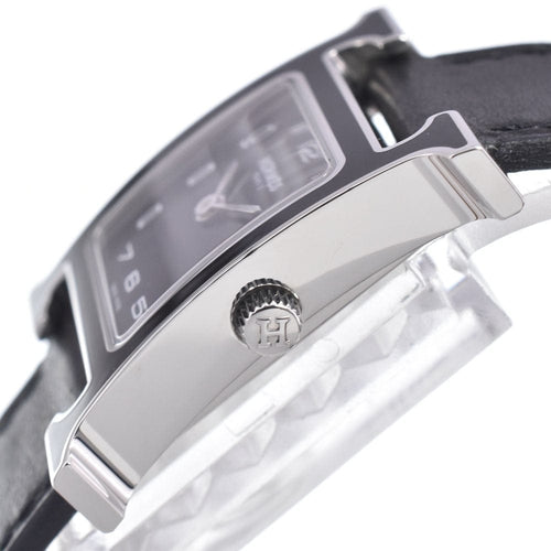 Montre Hermès - Montre Heure H à quartz en métal plaqué et cuir 58 Facettes nn5bskj36t