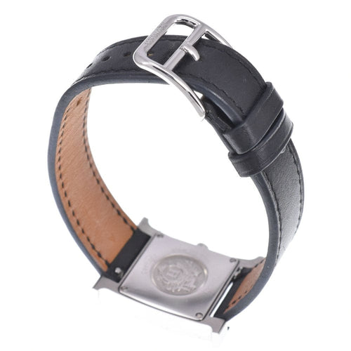 Montre Hermès - Montre Heure H à quartz en métal plaqué et cuir 58 Facettes nn5bskj36t