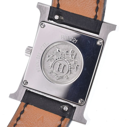 Montre Hermès - Montre Heure H à quartz en métal plaqué et cuir 58 Facettes nn5bskj36t