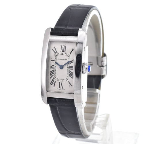 Montre Cartier Tank Américaine - Montre à quartz en acier inoxydable et alligator 58 Facettes whgjyljuvr