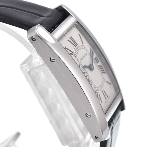 Montre Cartier Tank Américaine - Montre à quartz en acier inoxydable et alligator 58 Facettes whgjyljuvr