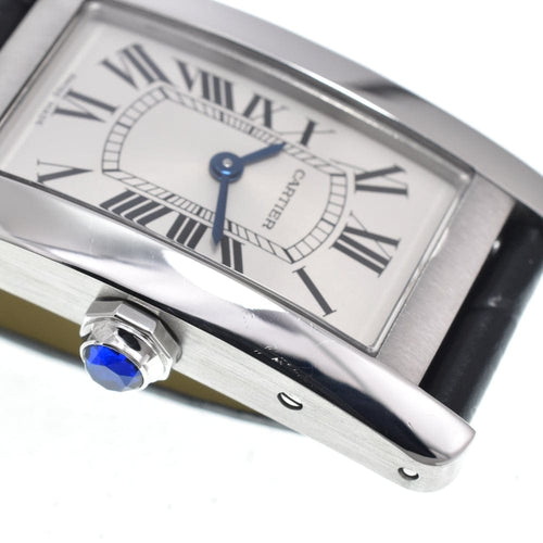 Montre Cartier Tank Américaine - Montre à quartz en acier inoxydable et alligator 58 Facettes whgjyljuvr