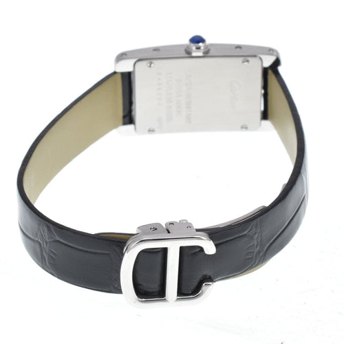 Montre Cartier Tank Américaine - Montre à quartz en acier inoxydable et alligator 58 Facettes whgjyljuvr