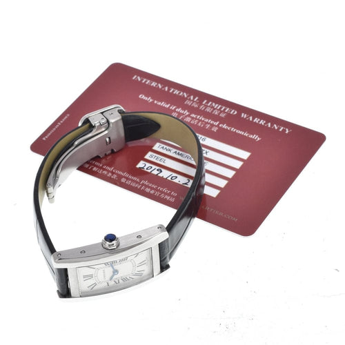Montre Cartier Tank Américaine - Montre à quartz en acier inoxydable et alligator 58 Facettes whgjyljuvr