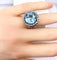 Bague 53 Bague en or blanc 18 carats, aigue-marine et diamants 58 Facettes AB754