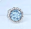 Bague 53 Bague en or blanc 18 carats, aigue-marine et diamants 58 Facettes AB754