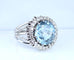 Bague 53 Bague en or blanc 18 carats, aigue-marine et diamants 58 Facettes AB754