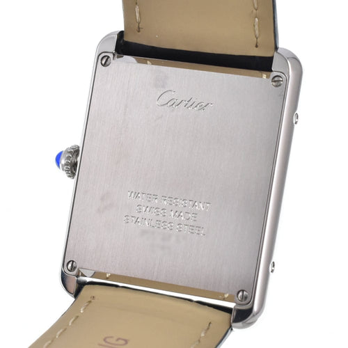 Montre Cartier - Montre Tank Solo à quartz en acier inoxydable et cuir 58 Facettes e4z8w0kkh0