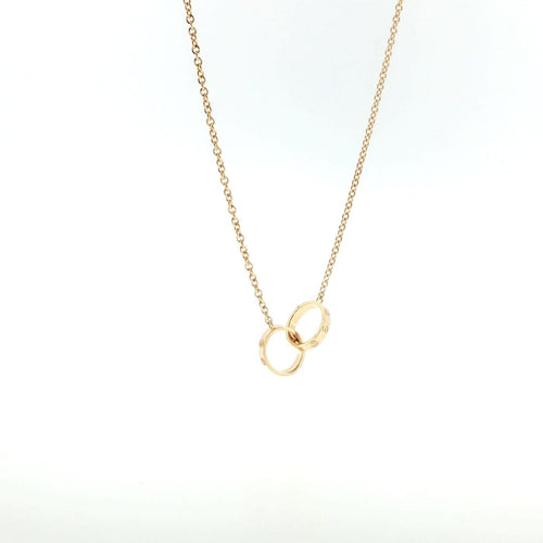 Collier Cartier - Collier LOVE en or jaune 18 carats à deux anneaux entrelacés 58 Facettes UN-1763