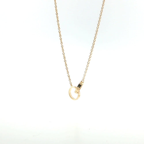 Collier Cartier - Collier LOVE en or jaune 18 carats à deux anneaux entrelacés 58 Facettes UN-1763