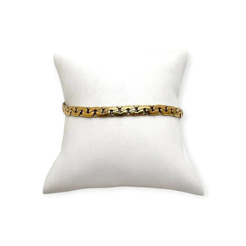 Bracelet Bracelet en or jaune 750 à maille haricot 58 Facettes 330104563