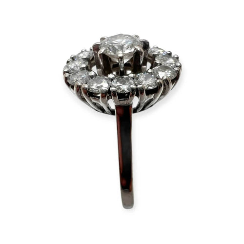 Bague 57 Bague marguerite en or blanc 750/1000 avec diamants 58 Facettes 330102687