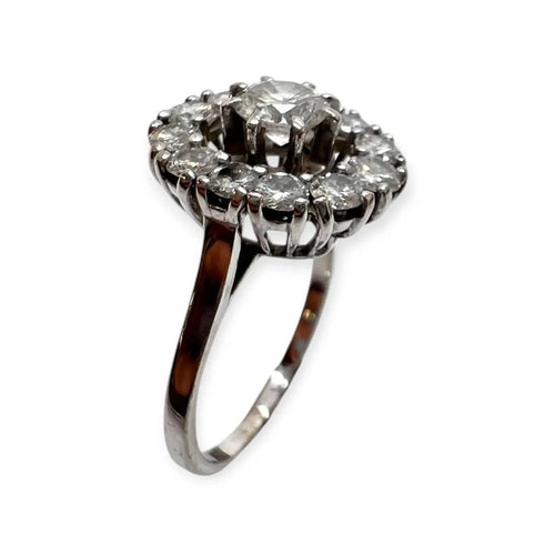 Bague 57 Bague marguerite en or blanc 750/1000 avec diamants 58 Facettes 330102687
