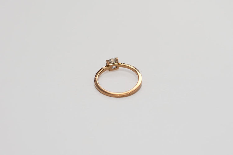 Bague 54 Bague en or jaune 750 millièmes, diamant taille ancienne et rubis 58 Facettes Bague-8