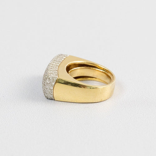 Bague 51 Bague jonc en or jaune 18 carats pavée de diamants, 1,24 ct 58 Facettes