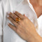 Bague 57 Bague en or jaune 18 carats avec ambre couleur miel 58 Facettes