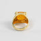 Bague 57 Bague en or jaune 18 carats avec ambre couleur miel 58 Facettes