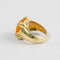 Bague 57 Bague en or jaune 18 carats avec ambre couleur miel 58 Facettes